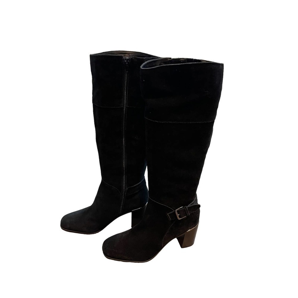 BANDOLINO Knee High Leather Riding Boots Black Waterproof Women's Size 7.5M